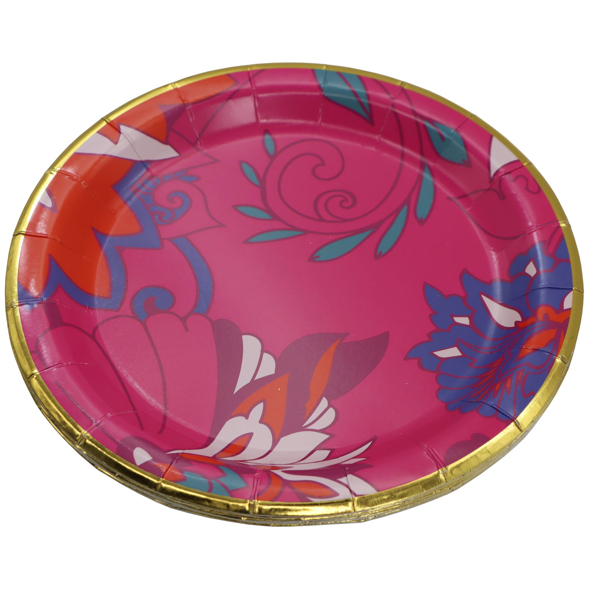 Pink Jungle 7" Tropical Paisley Paper Snack Plates, 10ct. by Celebrate It™